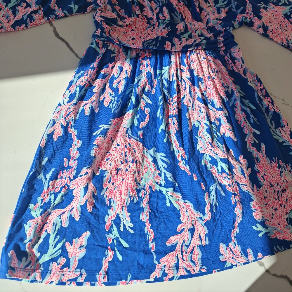 Lilly Pulitzer Coral Reef Print Skort Romper Dress Blue Pink Size S Built-In Sho - Picture 5 of 11